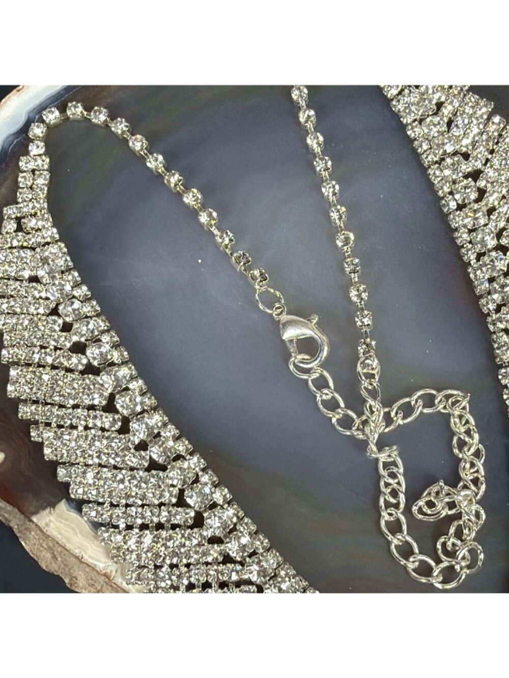 Clear Rhinestone Bridal Wedding Jewelry Set Statement Necklace Drop Earrings Lot - Picture 15 of 16